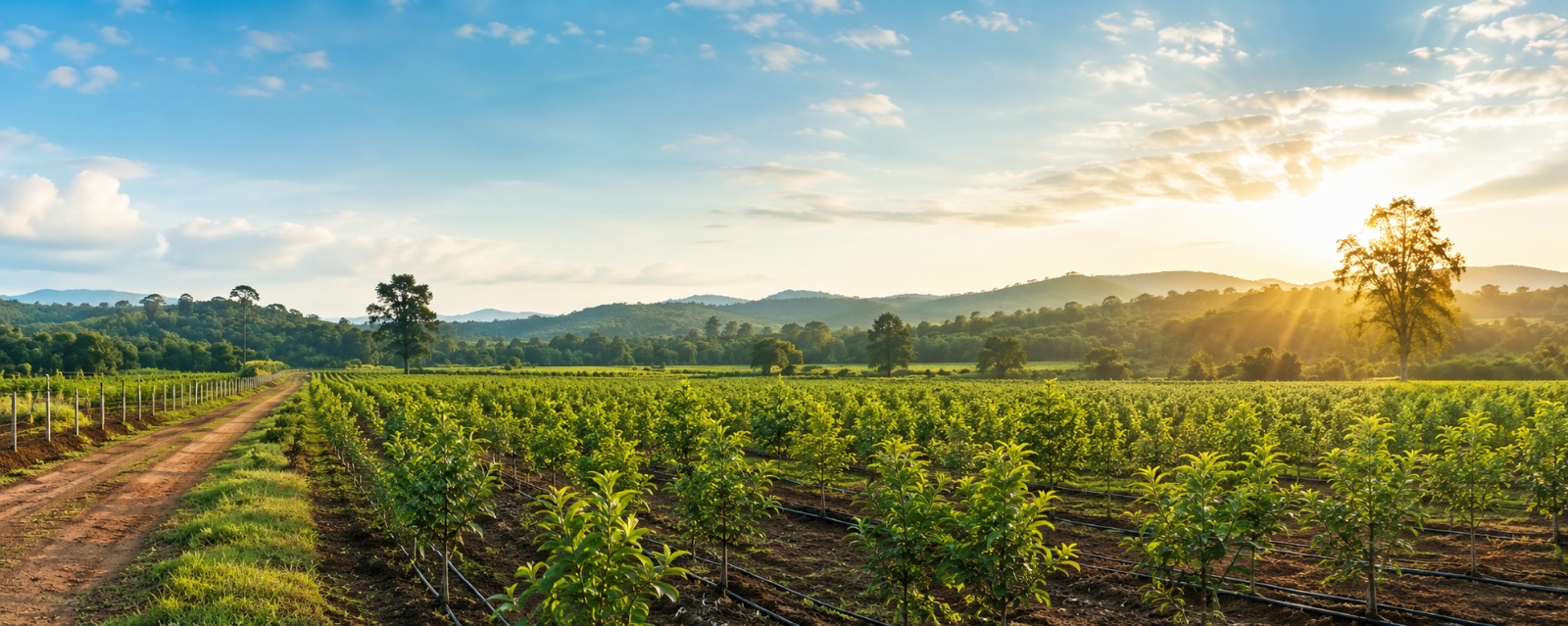 Managed farmland at golden hour slide 3